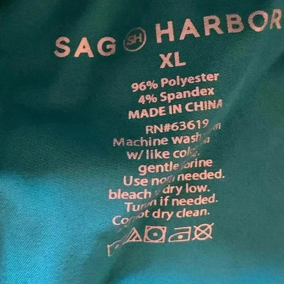NWT Sag Harbor Scrub Top Womens Size XL Teal Green Polyester Nurse Uniform - Picture 3 of 5